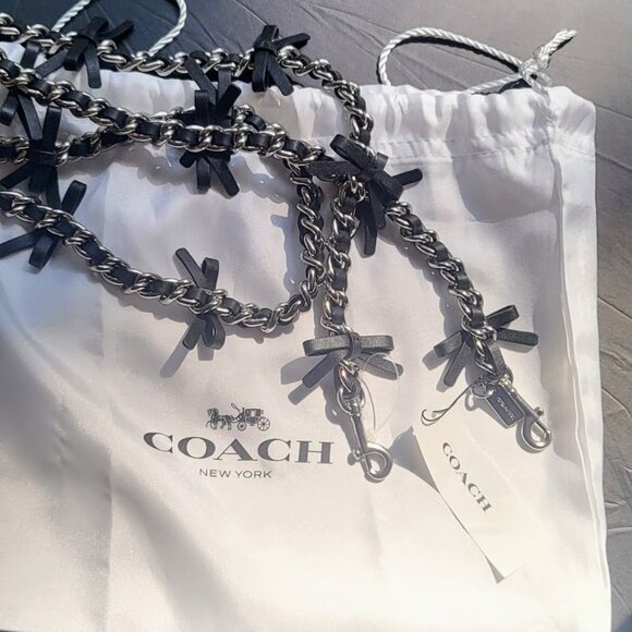 Coach Leather Chain Strap With Bows - Picture 4 of 6